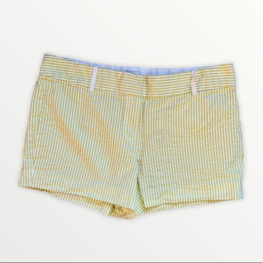 J.Crew Yellow Seersucker Textured Cotton Shorts